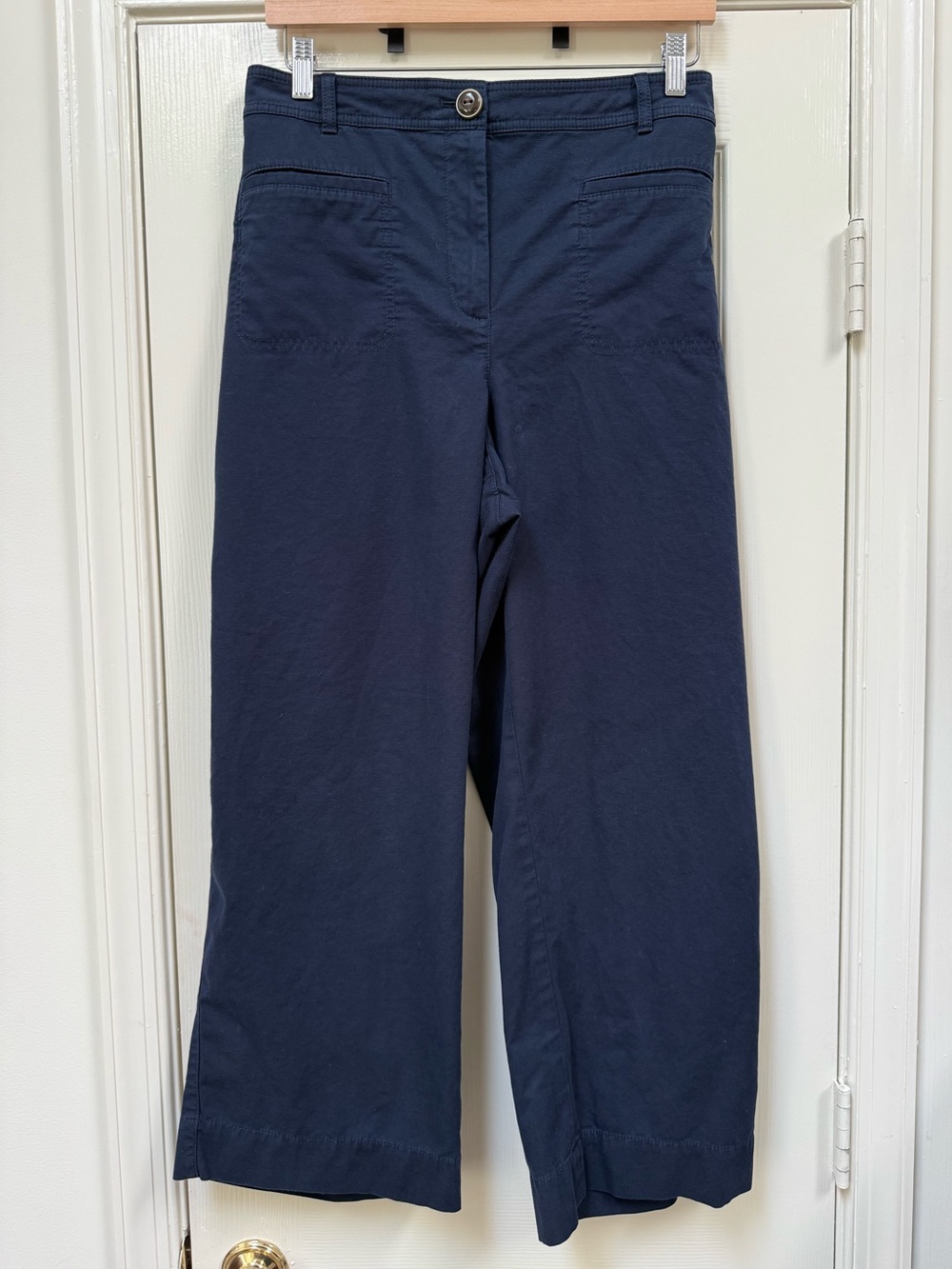 Talbots Heritage Twill Perfect Chino Stretch Twill Indigo Wide Leg Ankle Size 18